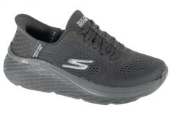 Buty sportowe damskie, Slip-Ins: Max Cushioning Elite 2.0 - Vanish. Czarne buty treningowe Skechers, bez wzorów, z materiału, przed kostkę, bez zapięcia, trekkingowe. Za 469.99 zł.