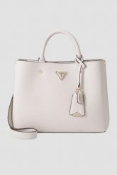GUESS Biała torebka damska Meridian II. Brązowe torebki klasyczne Guess, z aplikacjami, ze skóry, eleganckie, bez dodatków. W wyprzedaży za 509.99 zł.