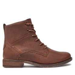 Botki Josef Seibel. Brązowe botki Josef Seibel, bez wzorów, bez obcasa, na płaskiej podeszwie, bez zapięcia. Za 369.99 zł.