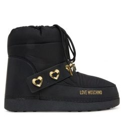 Śniegowce LOVE MOSCHINO. Czarne śniegowce Love Moschino, bez wzorów, bez zapięcia. Za 599.99 zł.