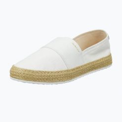 Espadryle damskie GANT Raffiaville. Białe espadryle Gant, bez wzorów, z materiału, bez obcasa. Za 299.99 zł.