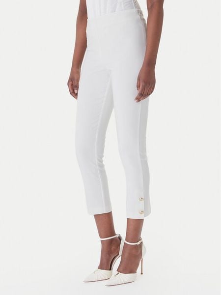 Rinascimento Spodnie materiałowe CFC0128641003 Biały Slim Fit. Białe spodnie materiałowe Rinascimento, bez wzorów, z materiału. Za 325.99 zł.
