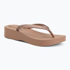 Japonki damskie Ipanema Mesh Chic Plat. Brązowe japonki Ipanema, bez wzorów, z gumy, eleganckie. Za 129.99 zł.