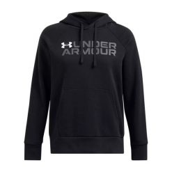 Bluza damska Under Armour Rival Fleece Wordmark Hoodie. Niebieskie bluzy Under Armour, bez wzorów, bez ramiączek, bez kaptura. Za 169.99 zł.