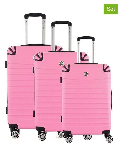 Geographical Norway 3-częściowy zestaw "Shock" w kolorze jasnoróżowym rozmiar: onesize. Różowe walizki Geographical Norway. Za 347.99 zł.