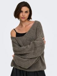 JDY Sweter w kolorze szarobrązowym rozmiar: M. Brązowe swetry JDY, m, bez wzorów, bez ramiączek. Za 124.95 zł.