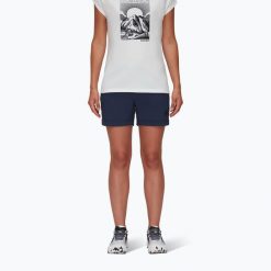 Spodenki trekkingowe damskie Mammut Runbold Roll Cuff. Niebieskie szorty Mammut, bez wzorów, sportowe. Za 119.99 zł.