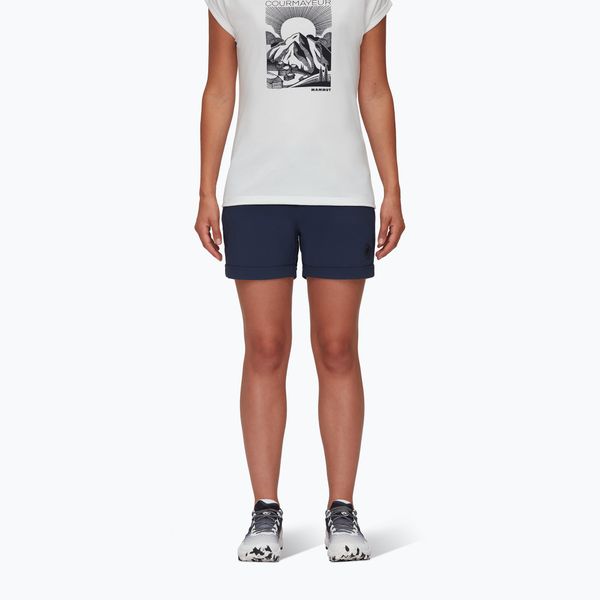 Spodenki trekkingowe damskie Mammut Runbold Roll Cuff. Niebieskie szorty Mammut, bez wzorów, sportowe. Za 119.99 zł.
