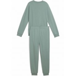 Młodzieżowy dres Essentials z logo No. 1 z bluzą PUMA Green Moon. Zielona bluzy Puma, m, bez wzorów, z dresówki, bez kaptura, do biegania. W wyprzedaży za 164.00 zł.