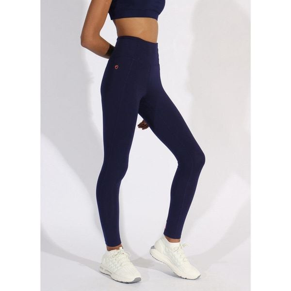 Ekologiczne Legginsy Damskie - Eco Navy 2XS. Niebieskie legginsy POWERLAYER, bez wzorów, z poliesteru, sportowe. Za 162.99 zł.