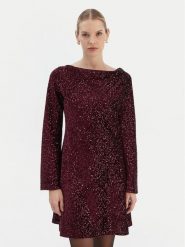 Rinascimento Sukienka koktajlowa CFC0126781003 Bordowy Regular Fit. Czerwone sukienki Rinascimento, m, bez wzorów, z syntetyku, wizytowe, bez kołnierzyka, bez ramiączek. Za 769.99 zł.