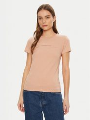 Calvin Klein Jeans T-Shirt Institutional Graphic J20J224990 Beżowy Slim Fit. Brązowe t-shirty Calvin Klein Jeans, m, bez wzorów, z bawełny, bez kołnierzyka, bez ramiączek. Za 109.99 zł.