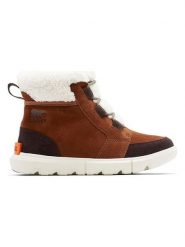 Sorel Skórzane botki zimowe "Explorer II" w kolorze jasnobrązowo-białym rozmiar: 39. Brązowe botki Sorel, bez wzorów, z materiału, bez obcasa, bez zapięcia. Za 330.20 zł.