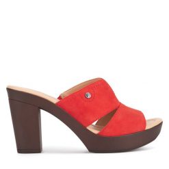 Klapki Lasocki. Czerwone klapki Lasocki, bez wzorów, bez obcasa, bez zapięcia. Za 169.99 zł.