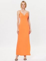 Guess Sukienka wieczorowa Ramsha W3GK65 KBPZ0 Pomarańczowy Regular Fit. Brązowe sukienki Guess, xs, z aplikacjami, z syntetyku, wizytowe, bez kołnierzyka, bez ramiączek. Za 319.99 zł.
