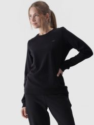 4F Bluza dresowa nierozpinana bez kaptura damska - czarna L. Czarne bluzy bez kaptura 4f, l, bez wzorów, z bawełny, bez kaptura. W wyprzedaży za 99.99 zł.