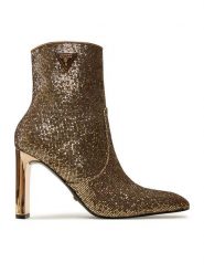 Guess Botki Caitte2 FLFCAI LEL10 Złoty. Żółte botki Guess, z aplikacjami, z tworzywa sztucznego, bez obcasa, na słupku, bez zapięcia. Za 569.99 zł.