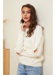 Soft Cashmere Sweter w kolorze kremowym rozmiar: 38/40. Brązowe swetry Soft Cashmere, bez wzorów, z kaszmiru, klasyczne, bez ramiączek. Za 237.02 zł.