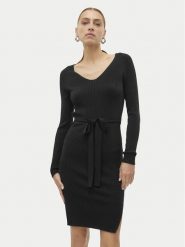 Vero Moda Sukienka dzianinowa Saba 10309320 Czarny Slim Fit. Czarne sukienki Vero Moda, m, bez wzorów, z dzianiny, bez kołnierzyka, bez ramiączek. Za 89.99 zł.