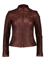 7eleven Skórzana kurtka "Terra" w kolorze bordowym rozmiar: 34. Czerwone kurtki 7eleven, bez wzorów, ze skóry, bez kaptura. Za 434.99 zł.