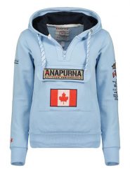 ANAPURNA Bluza "Gymana" w kolorze błękitnym rozmiar: M. Niebieskie bluzy ANAPURNA, m, bez wzorów, klasyczne, bez ramiączek, z kapturem. Za 96.83 zł.
