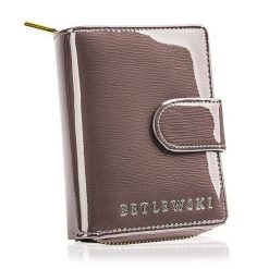 Portfel damski BETLEWSKI ZBPD-BS-937 SZARY. Szare portfele Betlewski, bez wzorów, ze skóry. Za 169.99 zł.