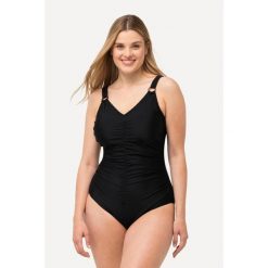 Damski Kostium kąpielowy kaktusy miękkie miseczki ozdobne kółka. Czarne stroje jednoczęściowe Ulla Popken, bez wzorów, z elastanu, sportowe. Za 239.99 zł.