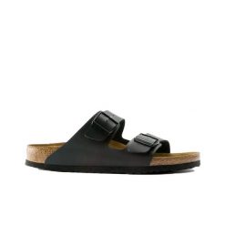 Klapki Birkenstock Arizona Nero Dorosłych. Brązowe klapki Birkenstock, bez wzorów, z materiału, eleganckie, bez obcasa, bez zapięcia. Za 380.66 zł.