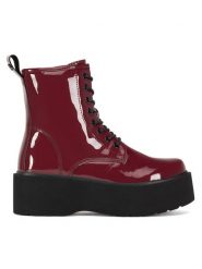 DeeZee Botki WS101-08A Bordowy. Czerwone botki DeeZee, bez wzorów, bez obcasa, na płaskiej podeszwie, bez zapięcia. Za 139.99 zł.