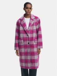 Desigual Płaszcz wełniany Pinkcheck 25WWEW15 Różowy Regular Fit. Czerwone płaszcze Desigual, na zimę, xl, bez wzorów, z syntetyku, bez kaptura. Za 659.99 zł.