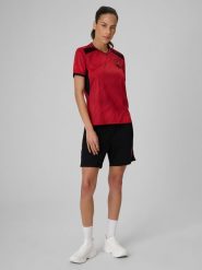 4F Spodenki piłkarskie szybkoschnące damskie - czarne S. Czarne szorty sportowe 4f, bez wzorów, z materiału, na fitness i siłownię. Za 139.99 zł.