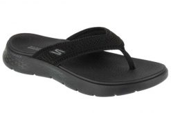 Japonki damskie, Go Walk Flex Sandal - Holly. Czarne japonki Skechers, bez wzorów, z materiału, sportowe. Za 189.99 zł.