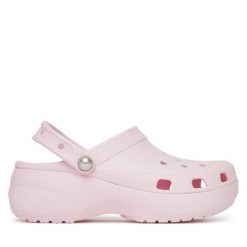 Klapki Crocs. Czerwone klapki Crocs, bez wzorów, bez obcasa, bez zapięcia. Za 399.99 zł.