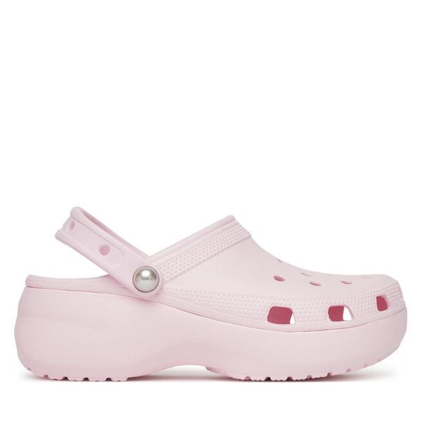 Klapki Crocs. Czerwone klapki Crocs, bez wzorów, bez obcasa, bez zapięcia. Za 399.99 zł.