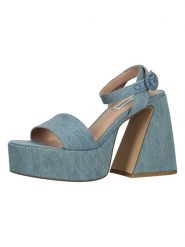 Steve Madden Sandały w kolorze niebieskim rozmiar: 38. Niebieskie sandały Steve Madden, bez wzorów, z otwartym noskiem, bez obcasa, na koturnie, bez zapięcia. Za 226.10 zł.
