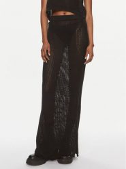 Tommy Jeans Spódnica maxi Open Stitch DW0DW17878 Czarny Regular Fit. Czarne spódnice Tommy Jeans, m, bez wzorów, z bawełny, maxi. Za 429.99 zł.