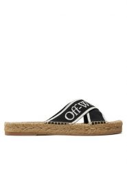 Off-White Espadryle OWIB012S23FAB0011001 Czarny. Czarne espadryle OFF-WHITE, bez wzorów, z materiału, bez obcasa. Za 1,019.00 zł.