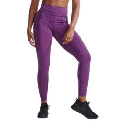 Legginsy kompresyjne wysokiej talii dla kobiet 2XU Aero. Fioletowe legginsy 2XU, bez wzorów, z dzianiny, sportowe. Za 611.00 zł.