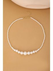 Atelier MIU Pozłacany naszyjnik z perłami - dł. 45 cm rozmiar: onesize. Białe naszyjniki atelier MIU, z materiału, z perłą, pozłacane. Za 34.99 zł.