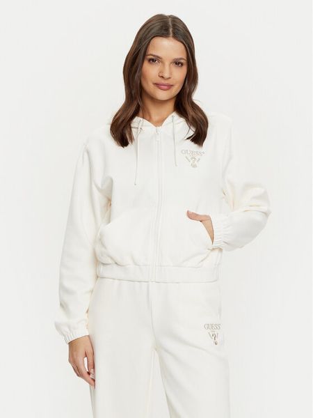 Guess Bluza V5RQ20 KC3D2 Écru Regular Fit. Bluzy Guess, l, z aplikacjami, z bawełny, bez kaptura. Za 299.99 zł.