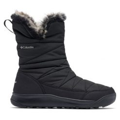Śniegowce Columbia. Czarne śniegowce Columbia, bez wzorów, bez zapięcia. Za 449.99 zł.