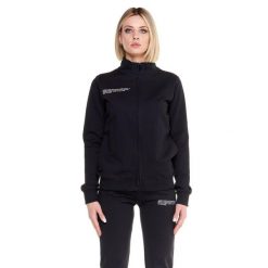 Bluza z bawełna z zamek błyskawiczny na co dzień. Czarne bluzy LEONE 1947 APPAREL, s, bez wzorów, z bawełny, bez kaptura, na fitness i siłownię. W wyprzedaży za 219.13 zł.