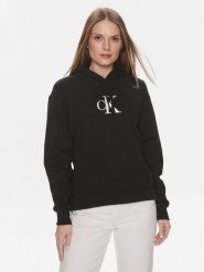 Calvin Klein Jeans Bluza Satin J20J223432 Czarny Regular Fit. Czarne bluzy Calvin Klein Jeans, l, bez wzorów, z bawełny, bez kaptura. Za 219.99 zł.