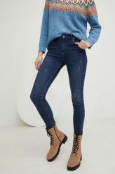 Answear Lab jeansy damskie high waist. Niebieskie jeansy Answear Lab, m, bez wzorów, z denimu, z podwyższonym stanem. Za 179.99 zł.