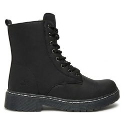 Trapery Mjuka. Czarne traperki Mjuka, bez wzorów, bez obcasa, bez zapięcia. Za 399.99 zł.
