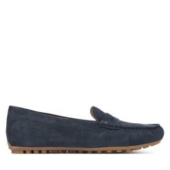 Mokasyny Caprice. Niebieskie mokasyny Caprice, bez wzorów. Za 339.99 zł.