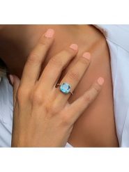 Les Petites Précieuses Srebrny pierścionek z topazem rozmiar: 50. Szare pierścionki Les Petites Précieuses, z topazem, srebrne. Za 170.87 zł.