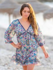 Isla Bonita by SIGRIS Sukienka ze wzorem rozmiar: S. Sukienki Isla Bonita by SIGRIS, s, bez wzorów, z bawełny, bez kołnierzyka, bez ramiączek, mini, rozkloszowane. Za 92.42 zł.
