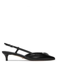 Guess Sandały Jesson FLPJES LEA05 Czarny. Czarne sandały Guess, z aplikacjami, ze skóry, bez obcasa, na słupku, bez zapięcia. Za 357.00 zł.
