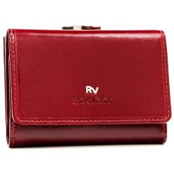 Portfel skórzany Rovicky RV-1680400-BCA czerwony. Czerwone portfele ROVICKY, bez wzorów, ze skóry. Za 99.99 zł.